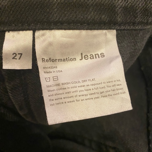 Reformation Keya High & Skinny Erie Wash Black Denim Jeans - Picture 8 of 9